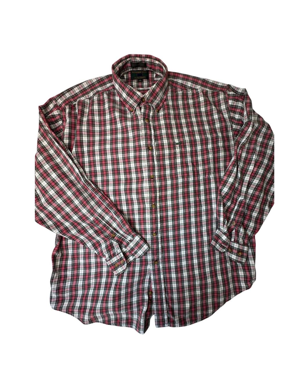 Alexander Julian Colours Plaid Cotton Button Down Shirt Vintage 90s Mens XXL Red